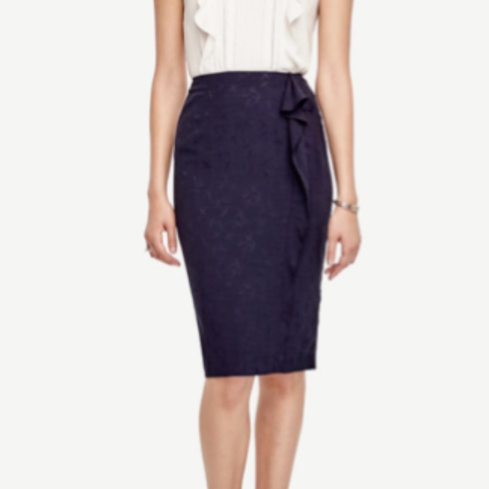 Ann Taylor Navy Pencil Skirt